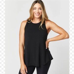 SheBird The Freedom Black Modal Tank Top Shirt Built-In Bra Size 7 40DD 42C 42D